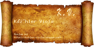 Köhler Viola névjegykártya
